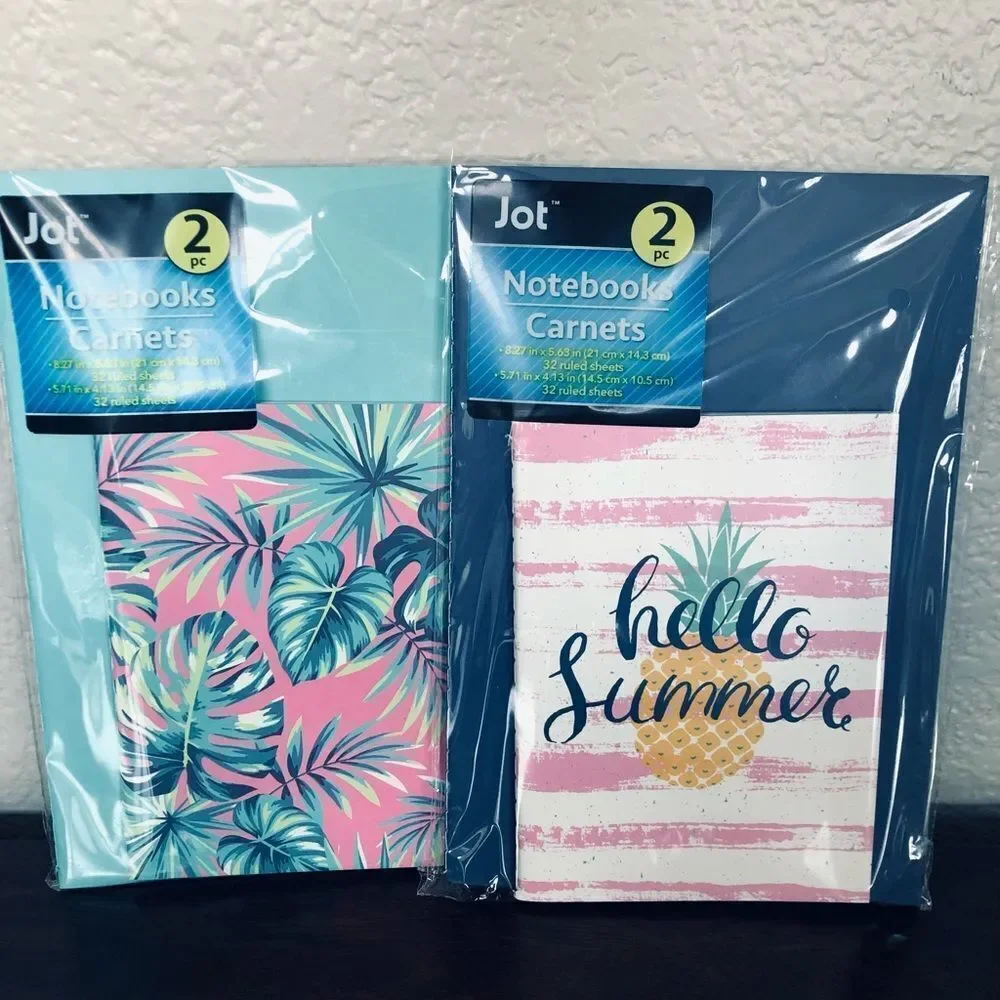 Hello Summer Tropical Pineapple Botanical Notebooks Lot